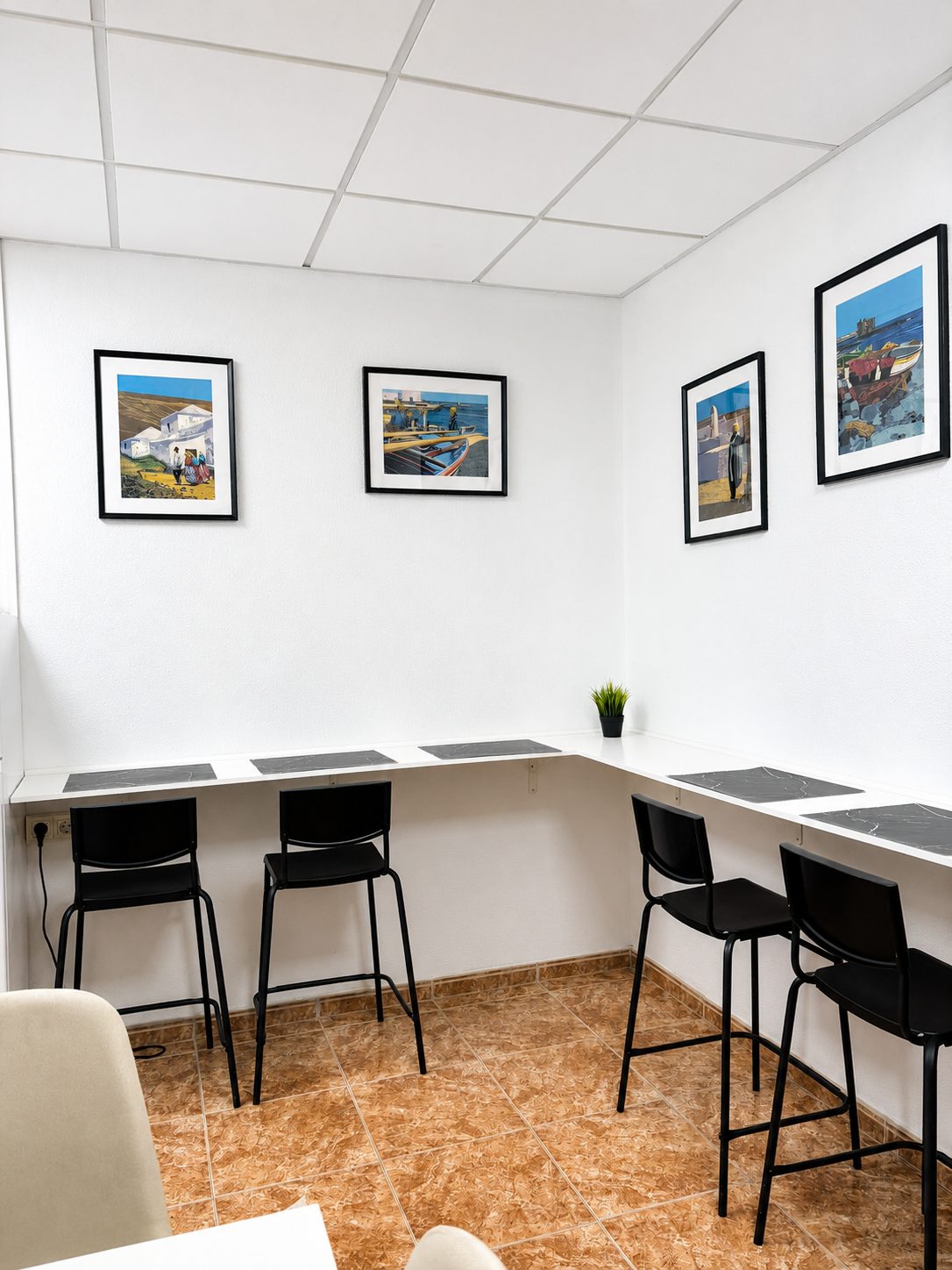 Detalle de marca en el coworking de Vecindario